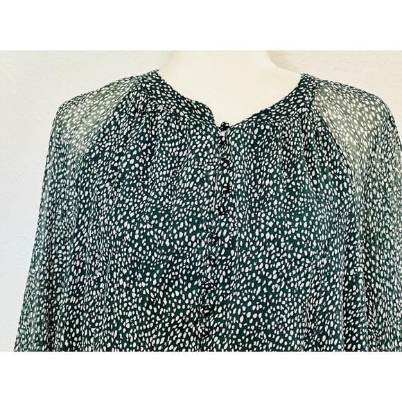 JOIE Size XXL Arctic Animal Spot Sheer Lined Dress Boho Peasant Cottagecore - Picture 3 of 14